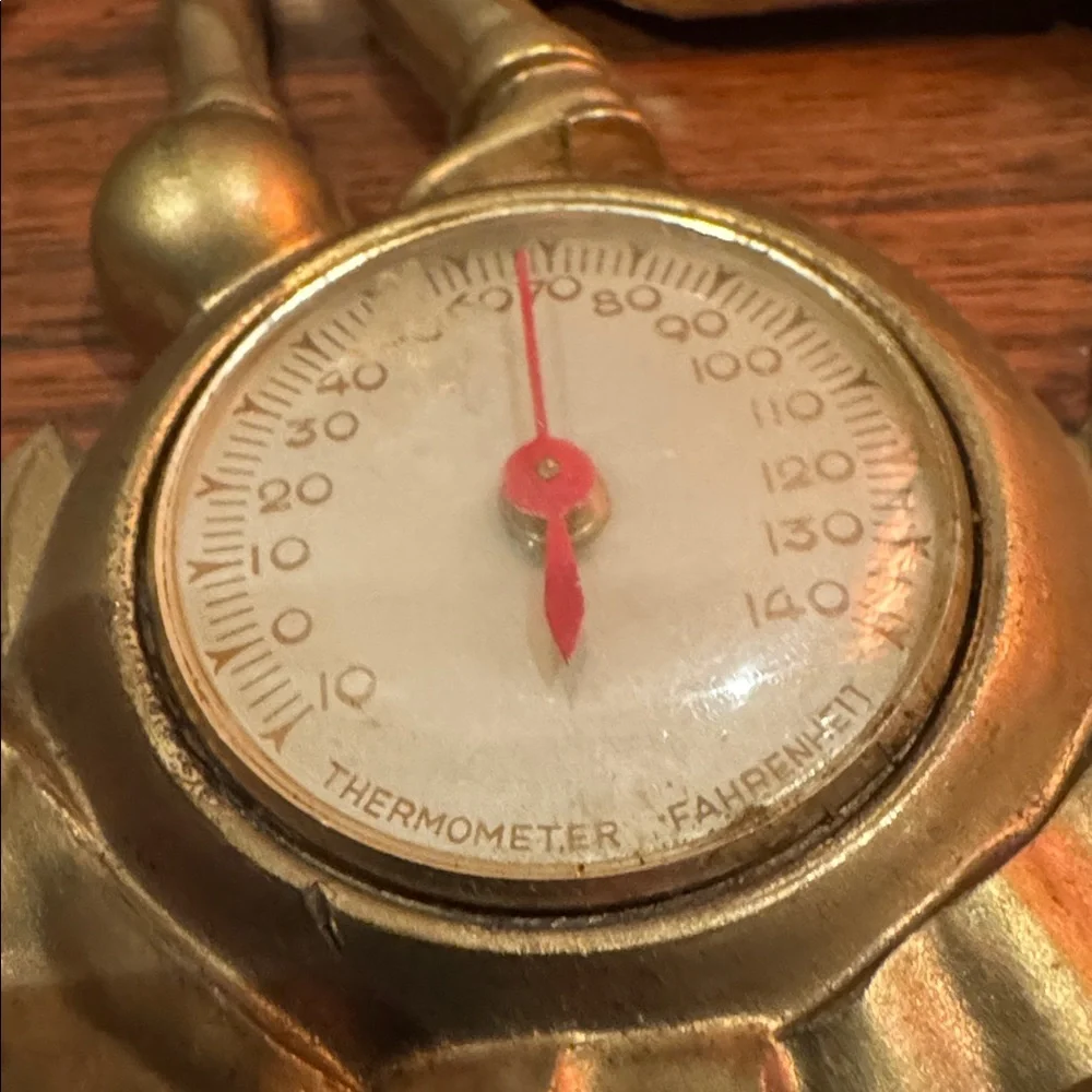 Vintage Bowling Gold Laurel Thermometer wall hanging